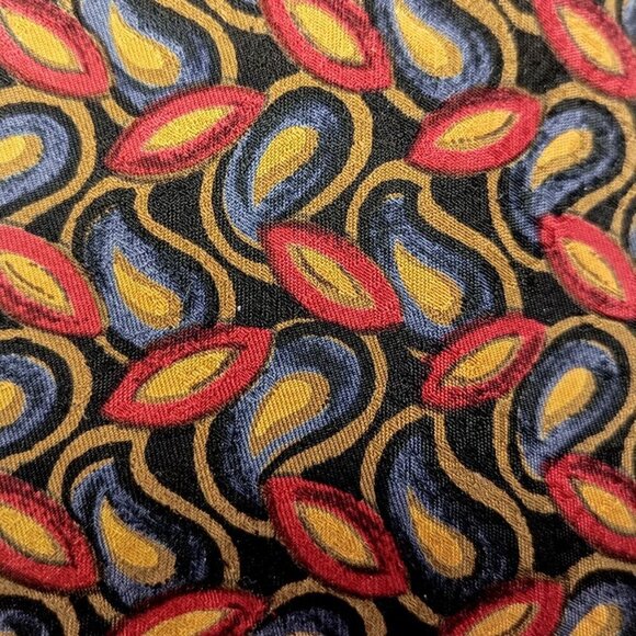 Ermenegildo Zegna Red Blue Gold Italian Silk Tie - Picture 6 of 6